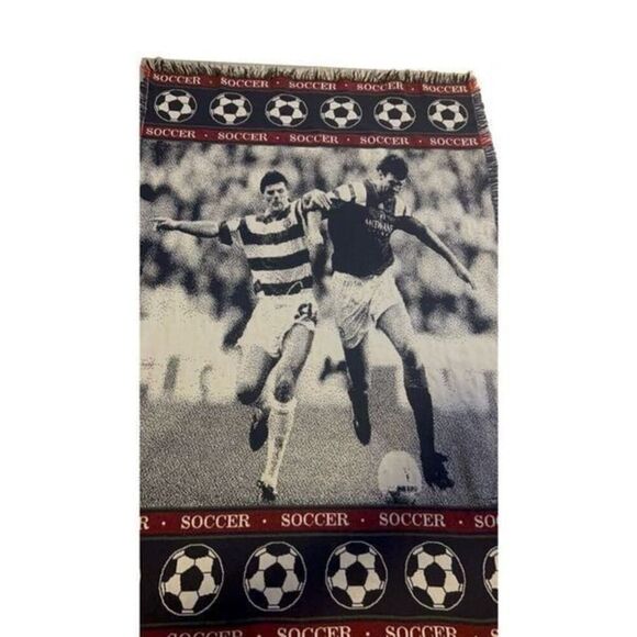 Vintage 90s Soccer MWW 1993 Tapestry Blanket - Picture 5 of 12